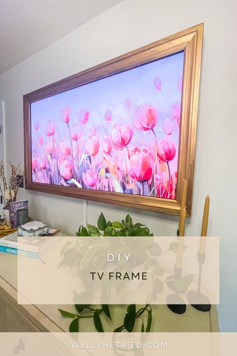 Frame Storage Ideas, Frame Around Tv, Diy Tv Frame, Build A Picture Frame, Design Studio Ideas, Picture Frame Tv, Frame Storage, Picture Molding, Build A Frame