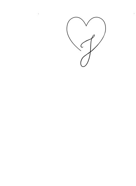 D With Heart Tattoo, Cursive J With Heart, The Letter J Design, Tattoo Dedicated To Husband, Joe Tattoo Name, J With A Heart Tattoo, J Initial Tattoo With Heart, J Tatoos Initial, Heart Letter Tattoo