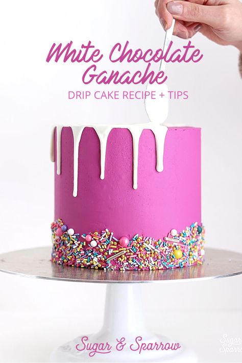 Chocolate Ganache Drip Cake, White Chocolate Ganache Recipe, Drip Cake Recipes, Chocolate Ganache Recipe, Ganache Recipe, White Chocolate Ganache, Drip Cake, Cake Icing, Icing Recipe