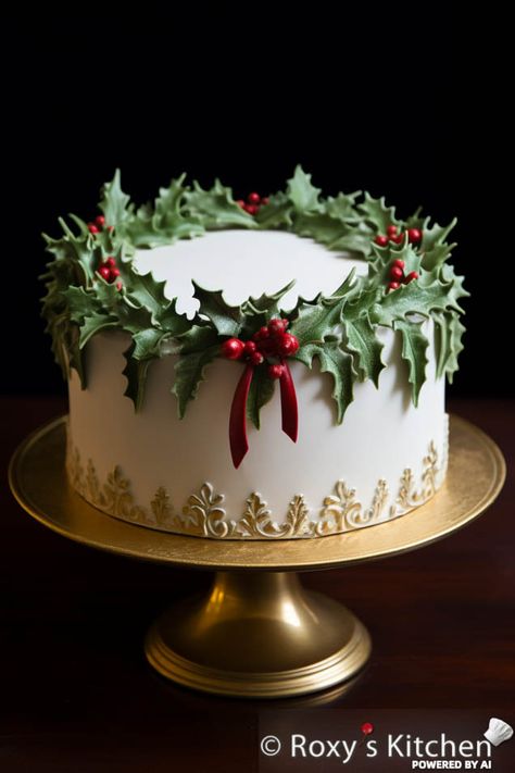 20+ Modern Christmas Cakes - Roxy's Kitchen Christmas Cake Designs Awesome, Christmas Decorated Cakes, Beautiful Christmas Cake, Christmas Cakes Images, Expressions Anime, Christmas Cakes Ideas, Christmas Cupcake Ideas, Christmas Cake Design, Fondant Christmas Cake