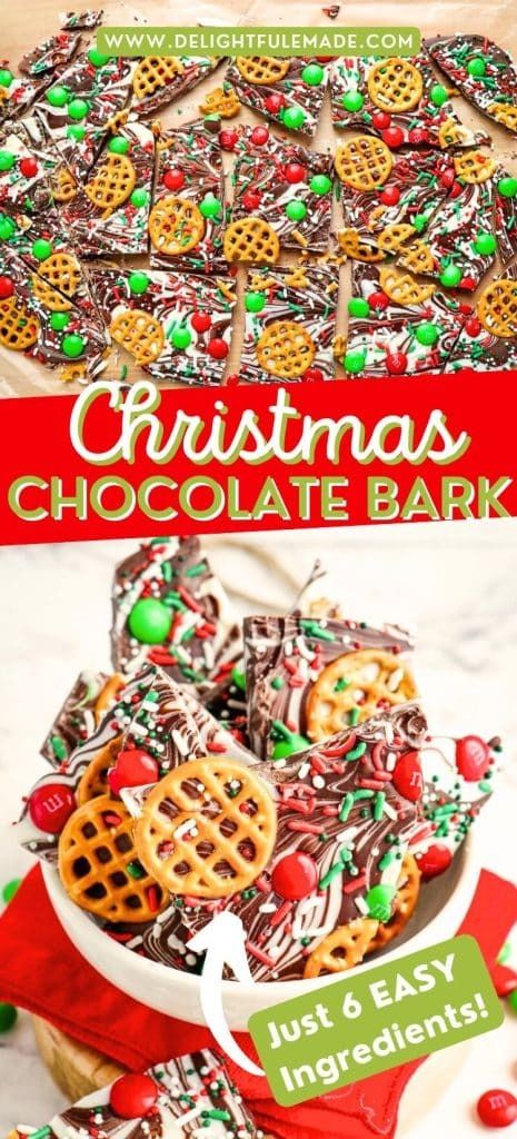 Christmas Chocolate Bark | 6 Ingredient Christmas Bark Recipe Christmas Bark With Saltines, Praline Christmas Bark 12 Tomatoes, Almond Chocolate Bark, Christmas Chocolate Pretzel Bark, Holiday Chocolate Bark Recipes, Christmas Tree Bark Recipe, Best Christmas Bark Recipes, Pretzel Almond Bark Recipes, Pretzel Bark Recipes Simple