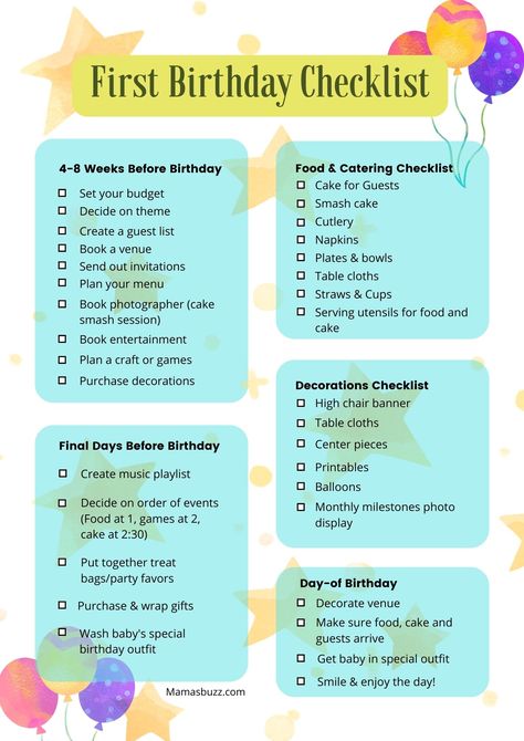 Birthday Planning Checklist, Birthday Party Planning Checklist, Birthday Checklist, Birthday Theme 4, Birthday Party 4, Birthday Party Checklist, 1 St Birthday, Nemo Birthday, Birthday Party Places