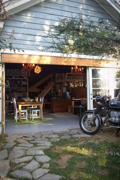 Converted Garage on Pinterest | garage conversions, brick exterior ma… Garage To Living Space, Converted Garage, Garage Renovation, Garage Room, Garage Studio, Garage Remodel, Garage Apartments, Garage Makeover, Garage Conversion