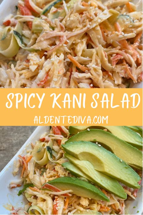 Spicy Kani Salad, Spicy Kani Salad Recipe, Kani Salad Recipe, New Keto Recipes, Kani Salad, Cold Salad Recipes, Salads To Go, Burger Seasoning, 5 Ingredients Or Less