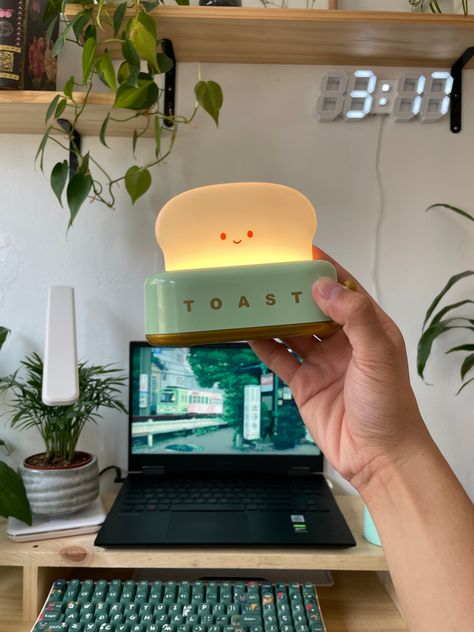 A toast for you :) Toast Lamp, Cute Toaster, Cute Toast, Toddler Nursery, Cute Desk Accessories, Cute Night Lights, Bedroom Night Light, Baby Night Light, Bedroom Deco