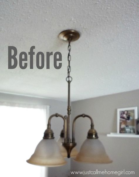 I hated my dining room light fixture that came with our house, but I really didn't want to spend the money to buy a new one. So I updated the existing one for o… Light Fixture Makeover, Diy Luminaire, Diy Light Fixtures, Diy Lampe, Diy Light, Diy Dining, Dining Room Light Fixtures, Bathroom Light Fixtures, Chandelier Light