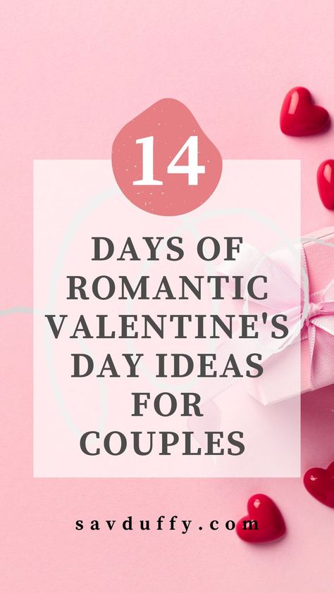 14 Romantic Valentine’s Day Week Activities | Of Good Report Blog by Sav Duffy | Valentine’s Day is a great day to show someone your love, but why waste the 14 days of February leading up to Valentine’s Day? I’m sharing two weeks’ worth of simple yet romantic and thoughtful Valentine’s Day activities and ideas for couples to enjoy together. This Valentine’s Day week, you’ll feel closer and more in love with each passing day. Click to the blog to read more! Valentines Weekend Ideas, At Home Valentines Day Ideas For Couples, Valentine’s Day With Husband, Valentines Day Plans For Couples, Stay At Home Valentines Day Date, Free Valentine’s Day Ideas For Husband, Valentine's Day List, Valentines Day Husband, Romantic Valentines Day Ideas