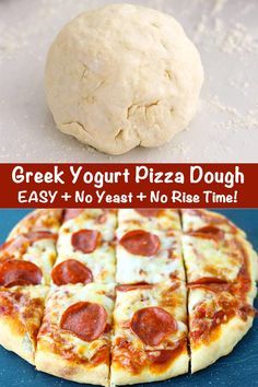 Pizza Dough Quick, Greek Yogurt Pizza Dough, Greek Yogurt Pizza, Yogurt Pizza Dough, Yogurt Pizza, Healthy Homemade Pizza, Easy Pizza Dough, Greek Yogurt Recipes, Healthy Pizza