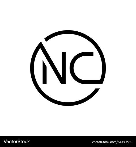 Nc Logo, Logo Idea, Logotype Design, Letter Logo Design, Vector Template, Radiology, Logo Design Template, Initial Letter, Initial Letters