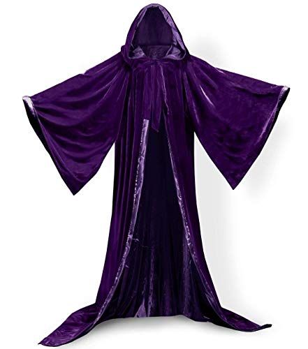 homebed Hooded Cloak Purple Halloween Wizard Robe Long Sleeve for Christmas Fancy Coat Best Halloween Costumes & Dresses USA Purple Cloak, Hood Cloak, Goth Halloween Costume, Wizard Robe, Lotr Costume, Wizard Robes, Gothic Halloween Costumes, Black Halloween Costumes, Goth Costume