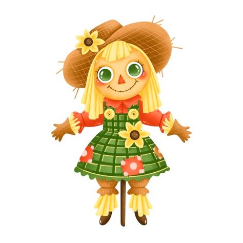 Illustration of a cute cartoon farm scar... | Premium Vector #Freepik #vector #vintage #hand #character #cartoon Fall Characters, Girl Scarecrow, Simple Character Design, Ladybug Baby Shower, Ladybug Baby, Cartoon Monkey, Fall Scarecrows, Simple Character, Character Cartoon