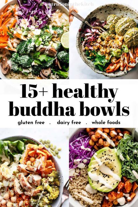 Healthy Buddha Bowl, Buddha Bowl Recipes, Buddha Bowl Sauce, Salad Bowl Recipes, Buddha Bowls Recipe, Vegan Buddha Bowl, Healthy Bowls Recipes, Dressing Ideas, Buddha Bowls