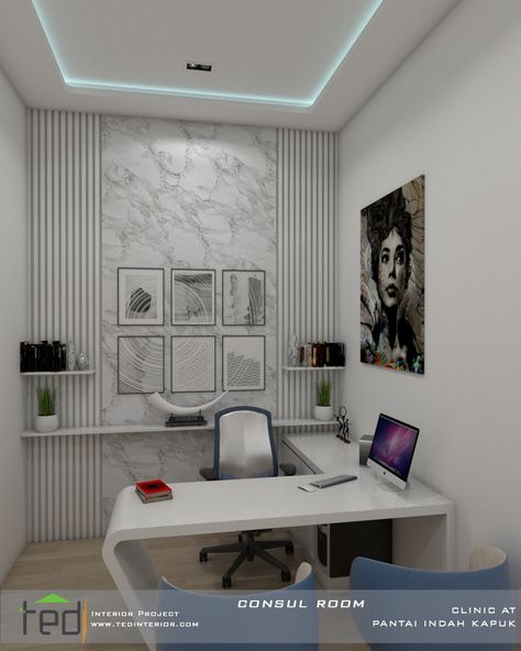 Opd Room Interior Design, Opd Interior, Office Bar Ideas, Modern Clinic Interior Design, Doctor Consulting Room, Luxury Clinic, Bank Interior Design, Doctor Office Design, Office Room Design