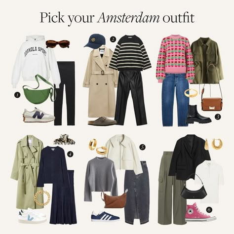 We're back for city break szn part four, and Amsterdam is up 🚲 Tell us your favourite look for sightseeing in the capital in the comments… | Instagram The Netherlands Outfit, Spring Outing Outfit, Netherlands Style Outfits, Amsterdam Capsule Wardrobe, Winter In Netherlands Outfits, Weekend City Break Outfit Spring, Amsterdam June Outfit, Amsterdam November Outfit, Netherlands Outfits Spring