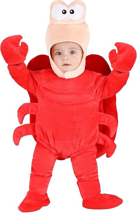 Amazon.com: Fun Costumes Disney The Little Mermaid Sebastian for Infants, for Cosplay, Halloween, Beach Party, & Couples Dress Up 12/18 Months : Clothing, Shoes & Jewelry Disney Sebastian, Sebastian Costume, The Little Mermaid Sebastian, Sebastian Crab, Snap Tape, Fun Costumes, Couple Dress, Mermaid Costume, Family Halloween Costumes