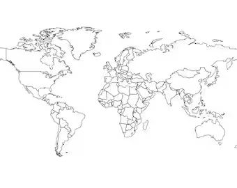 World Map Coloring Page Free Printable, World Map Coloring Page, World Outline, Blank World Map, World Map Outline, Printable Outline, World Globe Map, World Map With Countries, World Map Printable