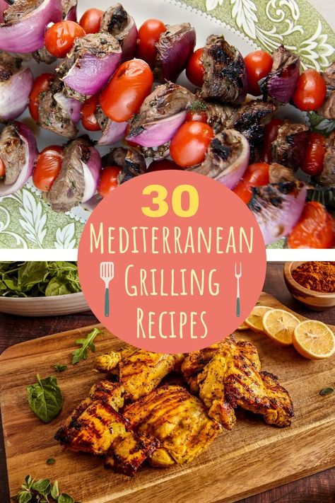 36 Mediterranean Grilling Recipes - Mediterranean Living Mediterranean Diet Marinades, Italian Grill Recipes, Mediterranean Diet Grilling Recipes, Summer Mediterranean Diet Recipes, Mediterranean Picnic Food, Summer Mediterranean Recipes, Mediterranean Grill Recipes, Grilled Mediterranean Recipes, Mediterranean Bbq Ideas