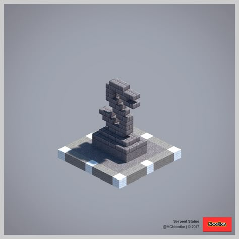 Serpent Statue Chunkworld Minecraft, Statues Minecraft Ideas, Minecraft Simple Statue, Minecraft Chunkworld, Minecraft Building Ideas Statues, Statue Minecraft Ideas, Minecraft Small Statue, Minecraft Statue Ideas, Serpent Statue