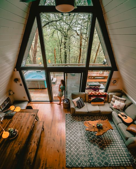 A Frame House Interior, A-frame Interior, Cabin Interior Design, A Frame Cabins, A Frame House Plans, Cabin Interiors, Cabin Living, A Frame Cabin, A Frame House