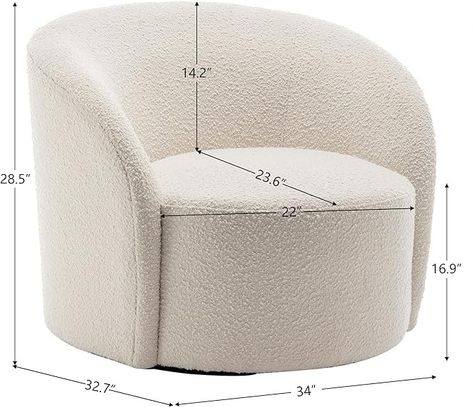 Amazon.com: KINWELL 34" W Mid Century Modern Swivel Barrel Chair, Round Upholstered Boucle Swivel Accent Chairs, No Assembly Sofa Chair for Living Room Bedroom Reading Apartment Lounge Nursery(Black White) : Home & Kitchen Coffee Chairs For Bedroom, Round Lounge Chair, Swivel Accent Chairs, Apartment Lounge, Lounge Chair Bedroom, Black White Home, Coffee Chairs, Chair Bedroom, White Chairs