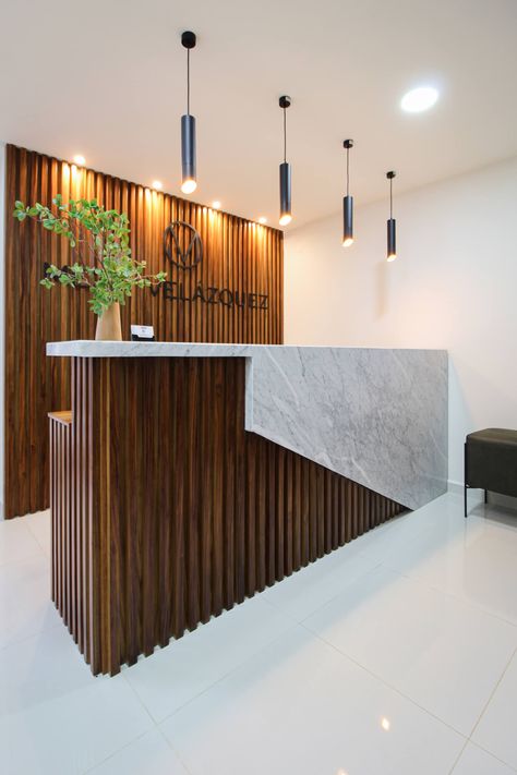 Hotel Reception Interior Design, Hotel Reception Desk Design, Reception Design Interior, Office Reception Ideas, Modern Office Reception Design, Lobby Area Design, Office Reception Counter Design, Reception Office Design, Receptionist Area