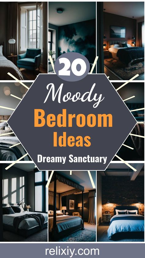 20 Moody Bedroom Ideas For A Dark And Dreamy Sanctuary Dark Color Drenched Bedroom, Dark Master Bedrooms Decor Cozy, Modern Luxury Bedroom Design Master Suite, Moody Bedroom Colors, Modern Moody Bedroom, Bedroom Sanctuary Ideas, Moody Bedroom Design, Luxury Bedroom Design Master Suite, Earthy Bedroom Aesthetic