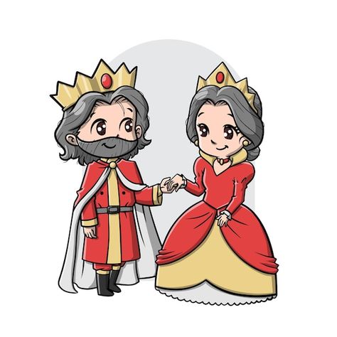 King Cartoon Drawing, King And Queen Illustration, King And Queen Aesthetic, Macbeth Drawing, Queen Cartoon, Prince Cartoon, King And Queen Pictures, Keepers Of The Kingdom, King Dress