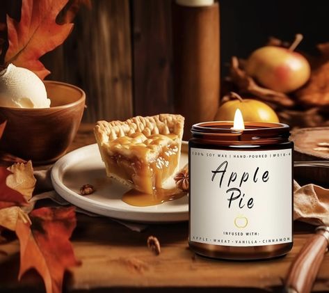 Fall Candle | Apple Pie Candle Scents of Apple, Cinnamon, Wheat, Fall Scented Candles for Home - 7 oz Aromatherapy Jar Candles, Unique Fall Candle Gift for Women and Men Fall Apple Pie, Pumpkin Apple Pie, Cozy Fall Night, Men Candle, Apple Pie Candle, Fall Scented Candles, Candles Unique, Gift Set For Men, Fall Classroom Decorations