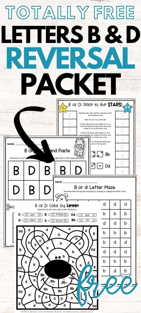 A Quick Guide to B and D Letter Reversals and How to Fix Them (Free Printables Included) - Smart Cookie Printables B And D Worksheets Free, B And D Practice, B And D Confusion Worksheets, B And D Confusion Activities, B And D Activities, B And D Reversal Activities, B Vs D Teaching, B D Reversal Activities, B D P Q Confusion