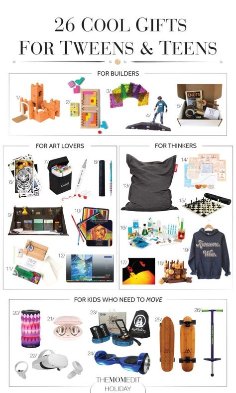 Presents That Impress? 26 Cool Gifts For Teens & Tweens | The Mom Edit Stocking Stuffers For Boys, Holiday Shopping List, Mom Edit, Gift Ideas For Boys, Teen Christmas Gifts, Non Toy Gifts, Cool Gifts For Teens, Presents For Boys