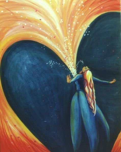 Good Energy Paintings, Sacred Love Art, Spiritual Heart Art, Artwork That Represents Yourself, Happiness In Art, Past Self Art, Heal The World Art, My Heart Is Full Quotes, Acceptance Art