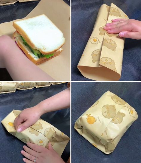 Folding A Wrap Sandwich, How To Wrap Sandwiches In Paper, How To Wrap A Sandwich, Sandwich Wrapping Ideas, Sandwich Packaging Ideas, Sandwiches Packaging, Sandwich Shop Ideas, Sandwich Wrapping, Sandwich Packaging