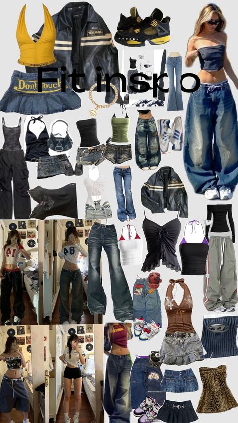 Streetware Style inspo #streetware #outfitinspo #popular #wishlist #clothes Clothing Inspo Streetwear, Clothing Basics For Women List, American High Street Style Outfits, Streetwear Must Haves, Outfit Astethics Ideas, Streetware Outfits Woman, Where To Get Streetwear Clothes, Places To Get Jeans, Y2k Outfits Street Styles Aesthetic