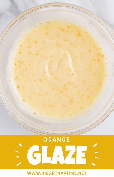 Orange Icing Recipe, Orange Glaze Recipe, Flavored Glaze Recipe, Orange Icing Glaze, Orange Cake Icing Recipe, Honey Orange Glaze, Orange Drizzle Icing, Glazes For Cakes, Orange Flavored Frosting