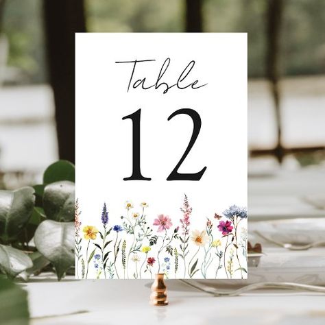 $1.30 | Elegant Wildflower Meadow Wedding #floral table numbers, wedding table numbers, watercolor wildflowers, wildflower wedding, boho, spring wedding, summer wedding, rustic, garden wedding, country wedding Wildflower Wedding Table, Rustic Wildflower Wedding, Pink Wedding Table, Wildflower Wedding Theme, Floral Wedding Table, Meadow Wedding, Floral Table Numbers, Wedding Table Cards, Elegant Floral Wedding