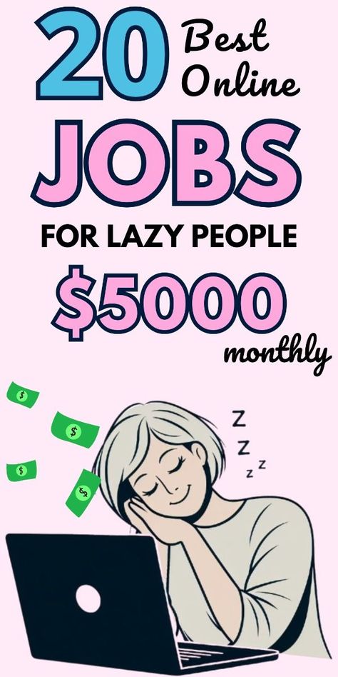 20 Work From Home Jobs for Lazy People: Easy Ways to Make Money Online Fast #работаиздома #удаленнаяработа #надомнаяработа #фриланс #гибкийграфик #дистанционнаяработа Pinterest Work From Home, Work From Home Jobs With Benefits, Remote Online Jobs, Lazy Ways To Make Money, Good Jobs For Women, Work Remote Jobs, Pinterest Jobs At Home, Creative Jobs From Home, Easy Online Jobs At Home