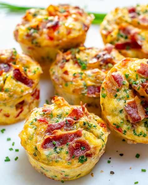 Bacon Egg Muffins, Breakfast Egg Muffins, Egg Muffins Recipe, Egg Muffins Breakfast, Egg Muffin, Bacon And Cheese, Clean Eating Breakfast, Cheese Muffins, Clean Food Crush