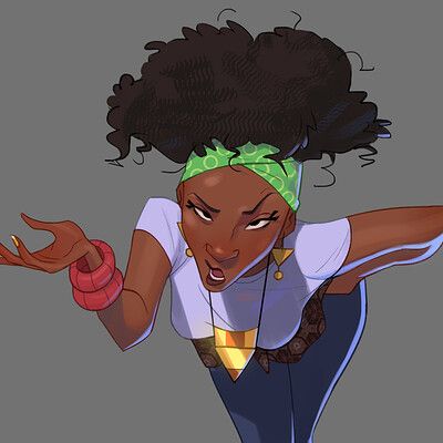 ArtStation - Character Heads, Uzoma Dunkwu African Anime Characters, Black Anime Characters Women Dreads, Stylized Black Character, Afrofantasy Character Design, African Character Design Black Women, Character Help, Picture References, Social Media Design Inspiration, Character References