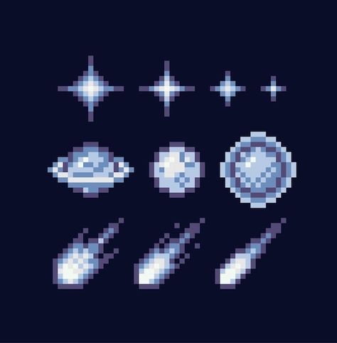 Constellation Pixel Art, Celestial Pixel Art, Pixel Space Art, 8 Bit Design, Star Minecraft, Planet Pixel Art, Galaxy Pixel Art, Alien Pixel Art, Sky Pixel Art