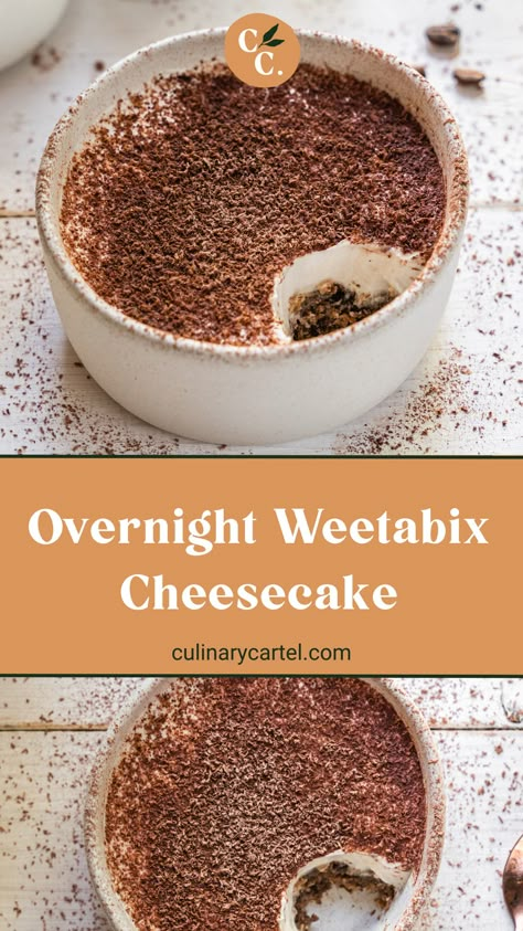 Weetabix Desserts, Overnight Weetabix Recipes Tiramisu, Wheat Bix Recipes, Weetbix Overnight Oats, Overnight Weetabix Recipes Protein, Wheatbix Breakfast Ideas, Weetabix Breakfast Ideas, Weetabix Cheesecake Breakfast, Healthy Overnight Weetabix Recipes