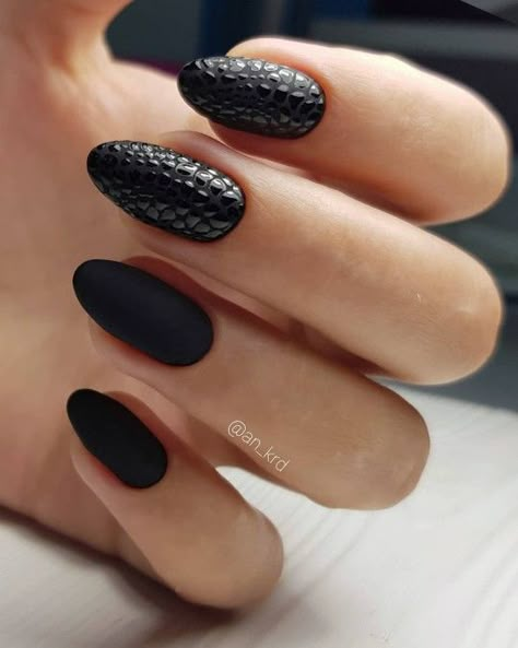 Matte Black Almond Nails, Black Almond Nails Designs, Black Almond Nail Designs, Mystical Dragon, Black Almond Nails, Almond Nail Designs, Sophisticated Manicure, Short Nail Manicure, Dragon Nails