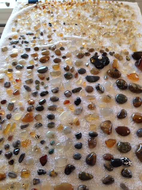 Great day of agate hunting! Oregon Coast Agates and Jasper. Agates In Oregon, Artisan Faceted Agate Beads, Artisan Agate Faceted Beads, Agate Hunting, Agate Rocks, North By Northwest, Unique Hand-strung Agate Beads, Oregon Travel, Beach Combing