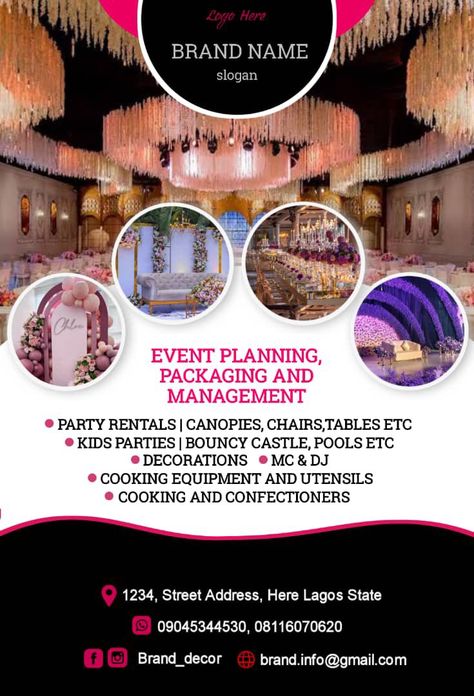 Event Planner Flyer Design, Event Management Poster Design, Event Planning Poster, Event Planning Flyer, Hotel Marketing Design, Event Poster Design Inspiration, Event Planers, Resort Design Plan, Event Planner Business Card