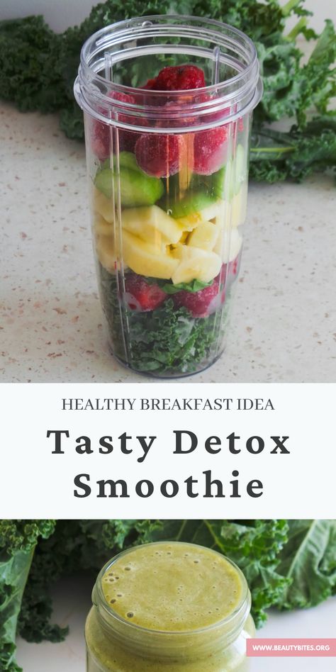 Detox Breakfast Ideas, Cleanse Salad, Wellness Foods, Smoothie With Banana, Kale Smoothie Recipes, Super Healthy Snacks, Green Diet, Healthy Eating Guide, Healthy Breakfast Idea