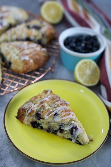 Quick, easy, soft, and buttery scones with a hint of that sourdough bite. These blueberry lemon scones use sourdough discard to make a special treat. Lemon Scones Recipe, Lemon Blueberry Scones, Blueberry Lemon Scones, Blueberry Scones Recipe, Blueberry Biscuits, Scones Recipe Easy, Lemon Scones, Discard Recipe, Sourdough Starter Discard Recipe