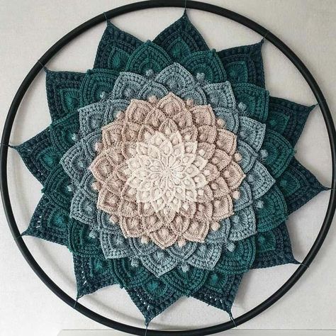 Asteria Crochet Pattern, Motif Mandala Crochet, Crochet Dreamcatcher Pattern, Crochet Wall Art, Crochet Wall Hanging, Mandala Crochet, Crochet Dreamcatcher, Crochet Mandala Pattern, Easy Crochet Blanket