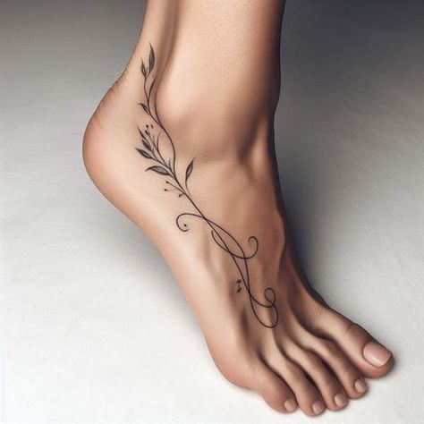 Best 23+ feet tattoos for women beautiful For Tattoo Women, Are Tattoos For Women, Delicate Tatoos Woman, Ankle Vine Tattoos For Women, Delicate Foot Tattoos For Women, Down The Back Tattoos For Women, Tattoo On Feet For Women, Tattoo Legs Woman, Side Of Foot Tattoos For Women