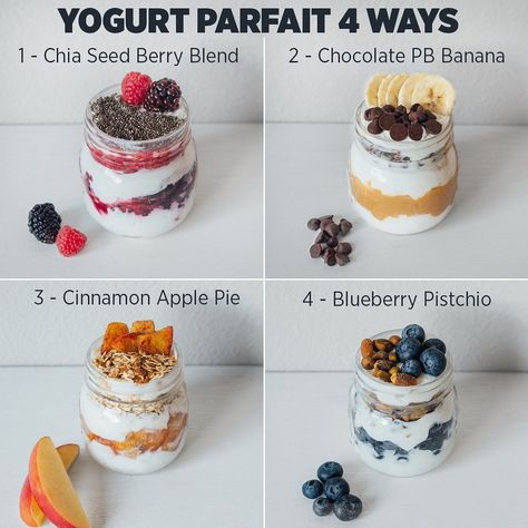 Meal Prep Yogurt, Greek Yogurt Parfait Recipes, Fruit Yogurt Parfait, Amanda Meixner, Healthy Parfait Recipes, Healthy Yogurt Parfait, Healthy Parfait, Yogurt Parfait Recipe, Fruit And Yogurt Parfait