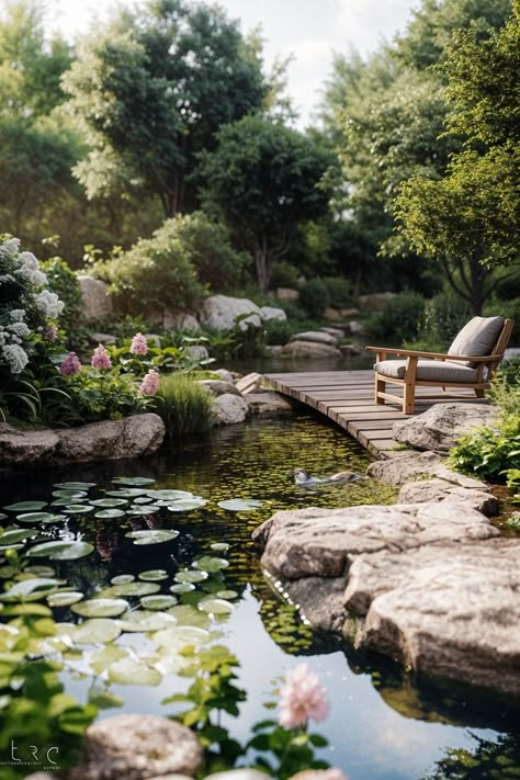 Rustic Cottage Garden, Rustic Garden Design, Cottage Garden Ideas, Garden Sanctuary, Garden Ponds, Japanese Zen Garden, Garden Makeover, Rustic Retreat, Pond Design