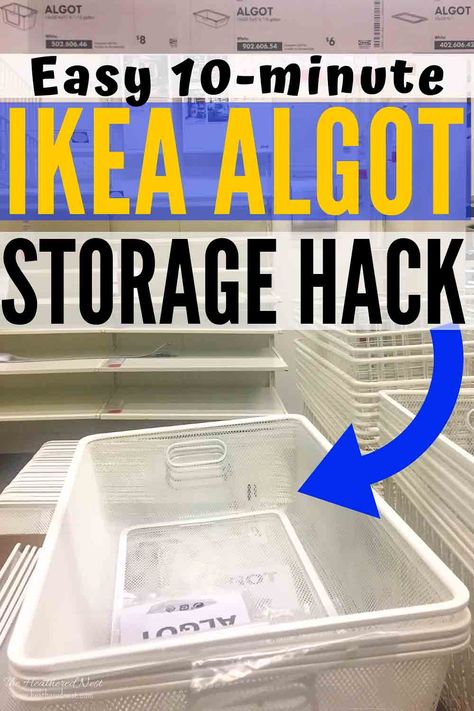 Ikea Under Bed Storage, Cooler Hacks, Algot Ikea, Rolling Underbed Storage, Easy Storage Hacks, Ikea Algot, Nest Diy, Under Bed Shoe Storage, Ikea Organization Hacks